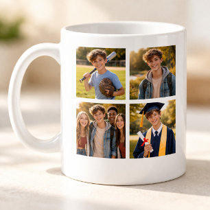 Abschluss-Fotocollage mit individuellem Text Erinn Kaffeetasse