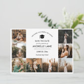 Abschluss FotoCollage Save the Date Dankeskarte (Stehend Vorderseite)