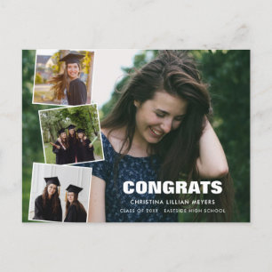 Abschluss FotoCollage Vier Fotos Postkarte