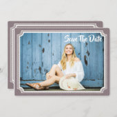 Abschluss Fotokarte Moderne Vintag Save the Date (Vorne/Hinten)