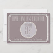 Abschluss Fotokarte Moderne Vintag Save the Date (Rückseite)