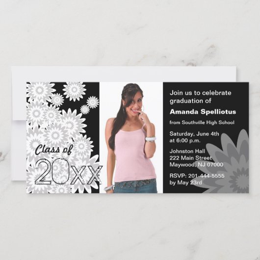 Abschluss Fotokarte Weiße Blume (Vorderseite)