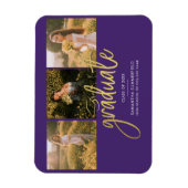 Abschluss Fotos Lila Grad 2025 Ankündigung Magnet (Vertikal)