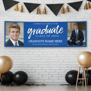 Abschluss Fotos mit Royal Blue Virtual Banner
