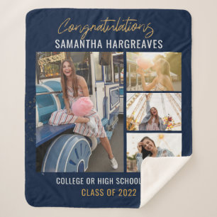 Abschluss Fotos Navy Blue Grad 2025 Sherpadecke