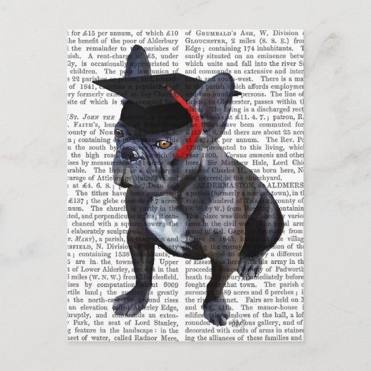 Abschluss French Bulldog Ankündigungspostkarte (Vorderseite)
