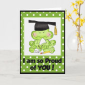 Abschluss Frog Ich bin stolz auf deine Grußkarte Karte (Gelbe Blume)