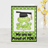 Abschluss Frog Wir sind stolz auf Sie Grußkarte Karte (Gelbe Blume)