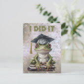 Abschluss Frosch Wasserfarbe Postkarte (Stehend Vorderseite)