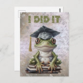 Abschluss Frosch Wasserfarbe Postkarte (Vorne/Hinten)