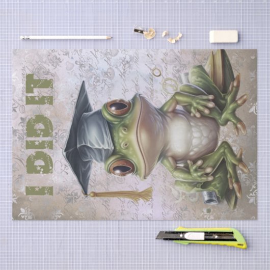 Abschluss Frosch Wasserfarbe Seidenpapier (Handwerk)