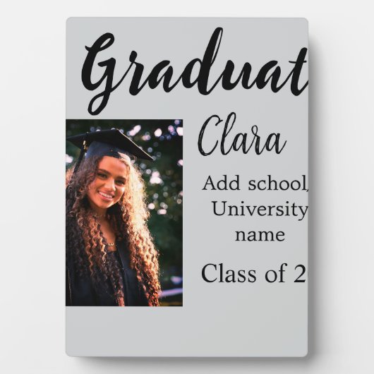 Abschluss fügen Name-Klasse von 20xx-Glückwünschen Fotoplatte (Vorderseite)