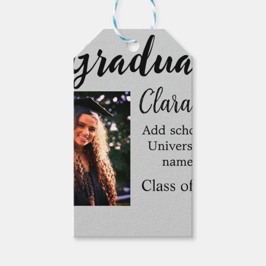 Abschluss fügen Name-Klasse von 20xx-Glückwünschen Geschenkanhänger (Vorderseite)