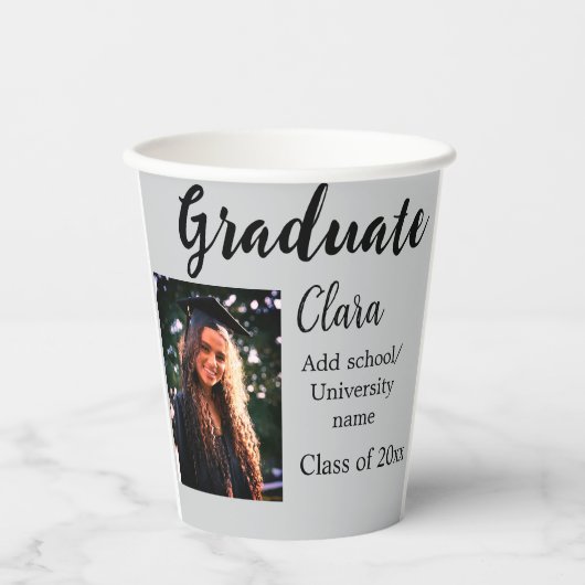 Abschluss fügen Name-Klasse von 20xx-Glückwünschen Pappbecher (Vorderseite)