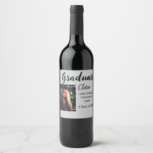 Abschluss fügen Name-Klasse von 20xx-Glückwünschen Weinetikett (Vorderseite)