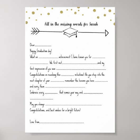 Abschluss füllen vermisste Wörter aus Poster (Vorne)