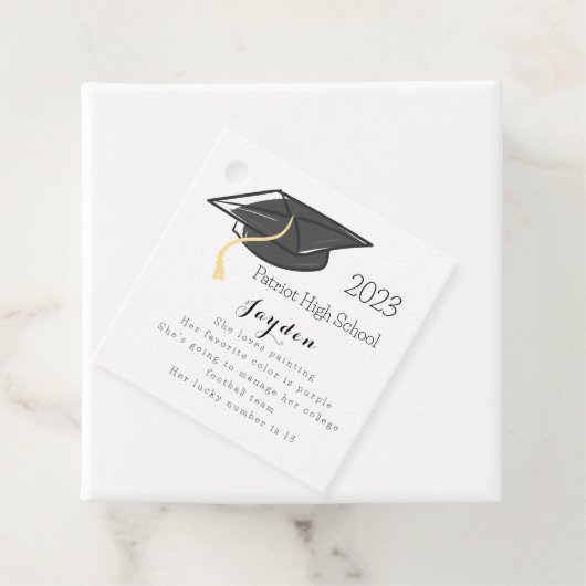 Abschluss Fun Fakten Grad Cap Custom Geschenkanhänger (Beispiel)