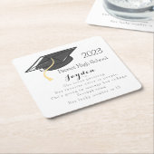 Abschluss Fun Fakten Grad Cap Custom Rechteckiger Pappuntersetzer (angewinkelt)