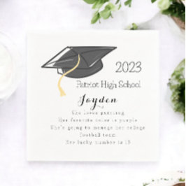 Abschluss Fun Fakten Grad Cap Custom Serviette