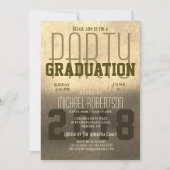 Abschluss Fun Imitate Gold Foil Metallic Einladung (Vorderseite)