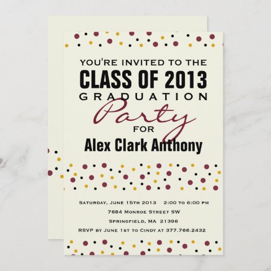 Abschluss Fun Party Einladung 2013 (Vorne/Hinten)