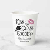 Abschluss Funny KISS MEINE KLASSE GOODBYE Name Pappbecher (Vorderseite)