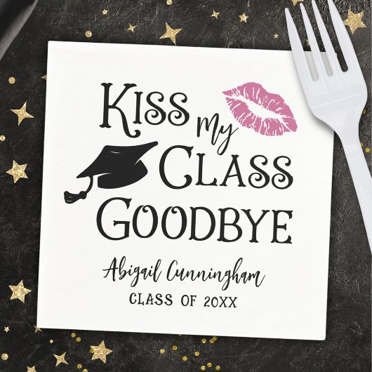 Abschluss Funny KISS MEINE KLASSE GOODBYE Name Serviette