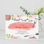 Abschluss für Aquarellkosmetik Einladung (Stehend Vorderseite)