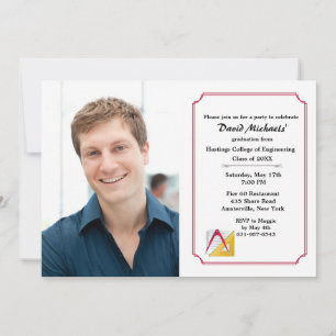 Abschluss für Architektur und Engineering-Foto läd Einladung