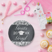 Abschluss für Blackboard und White Lace Cap Pappteller (Party)