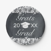 Abschluss für Blackboard und White Lace Cap Pappteller (Vorderseite)