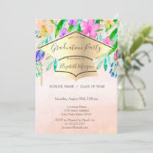 Abschluss für Blumen der Goldklasse Einladung (Stehend Vorderseite)