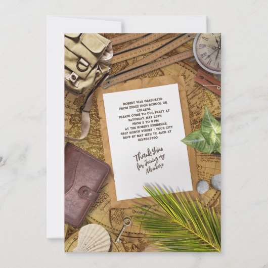 Abschluss für Brown Adventurer Einladung (Rückseite)