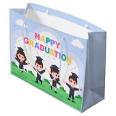 Abschluss für coole Schulkinder Große Geschenktüte (Rückseite Schrägansicht)