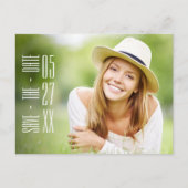 Abschluss für cooles Foto Save the Date Postkarte (Vorderseite)