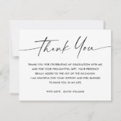 Abschluss für das Foto mit Hochschulabschluss in E Dankeskarte (Rückseite)