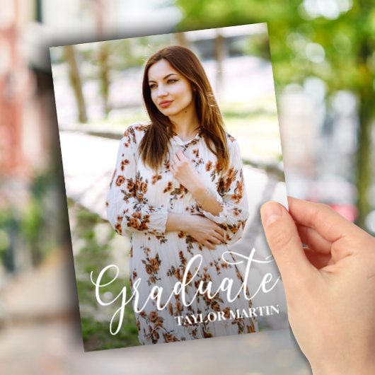 Abschluss für das Skript-Foto in Schwarz und Weiß Einladung