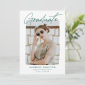 Abschluss für das Skript-Foto mit grüner Signatur Ankündigung (Stehend Vorderseite)