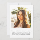 Abschluss für das Überlagern von weißem Skript-Fot Ankündigung (Rückseite)