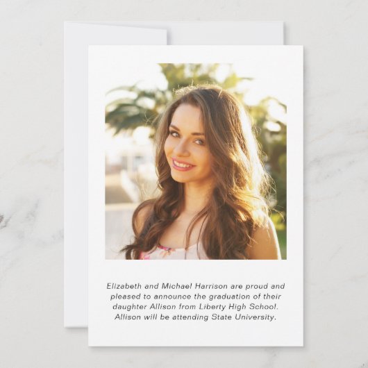 Abschluss für das Überlagern von weißem Skript-Fot Ankündigung (Rückseite)