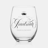 Abschluss für den Namen von Schwarzen Skripten Weinglas Ohne Stiel (Rückseite)