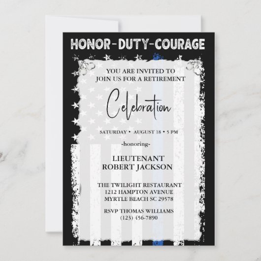 Abschluss für die Einziehung von Polizeibeamten Ge Einladung (Vorderseite)