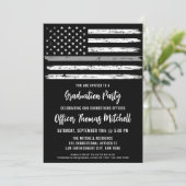 Abschluss für die Korrektur des dünnen Grau-Linien Einladung (Stehend Vorderseite)