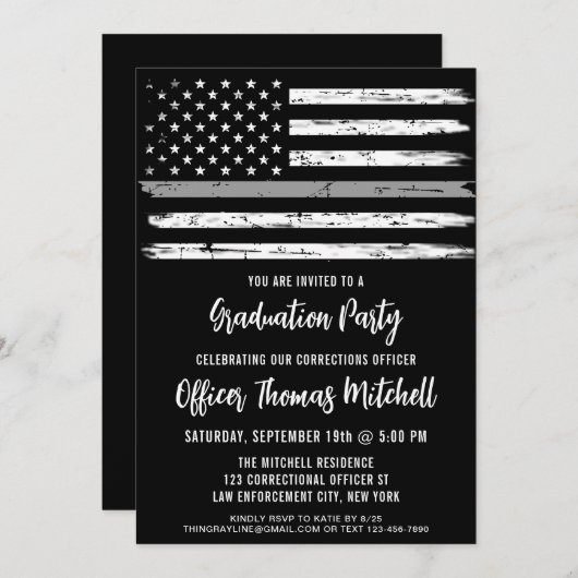 Abschluss für die Korrektur des dünnen Grau-Linien Einladung (Vorne/Hinten)