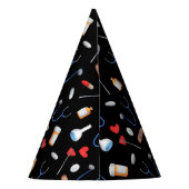 Abschluss für die Krankenpflege von Black Medical Partyhütchen (Rückseite)