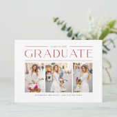 Abschluss für die rote moderne Typografie Einladung (Stehend Vorderseite)