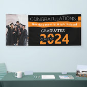 Abschluss für ein schwarzes Orange-Foto der Klasse Banner (Messe)