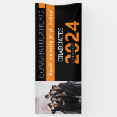 Abschluss für ein schwarzes Orange-Foto der Klasse Banner (Vertikal)