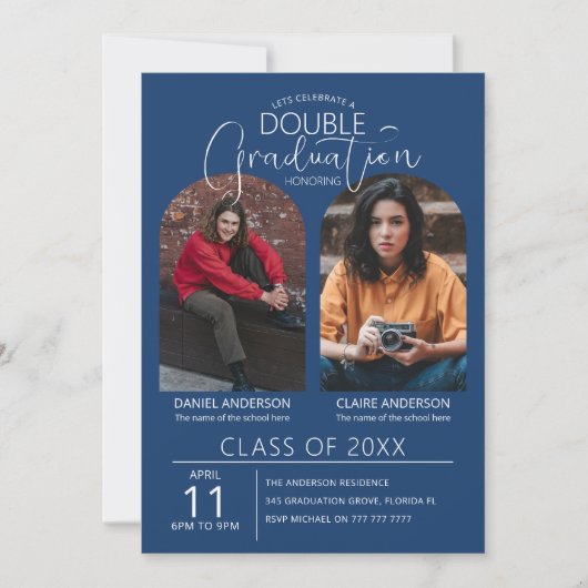 Abschluss für ein zweistufiges Foto Einladung (Vorderseite)