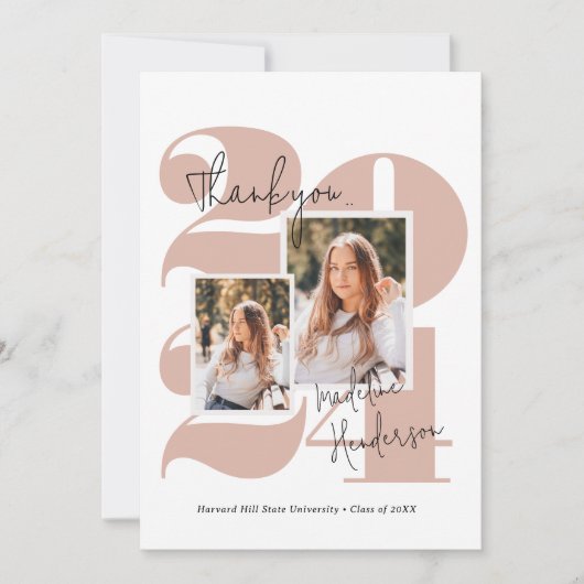 Abschluss für einfache Fotosammlung der Klasse 2 Dankeskarte (Vorderseite)